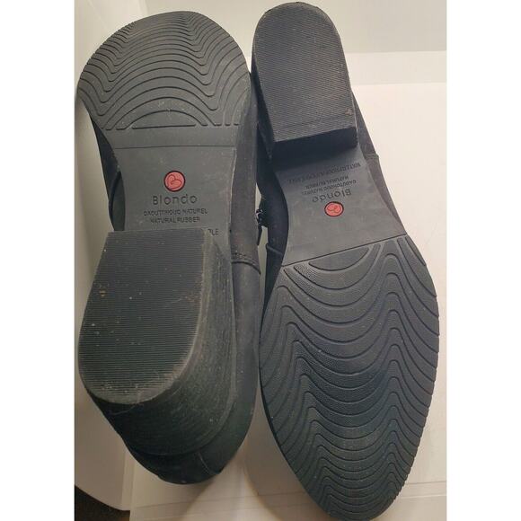 Blondo Victory Black Suede Ankle Boots Waterproof Side Zip Women's Size 8 - Picture 8 of 12